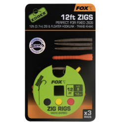 Fox Zig Rig Hakengröße 8 12 Lbs 12 Ft 3 Stück